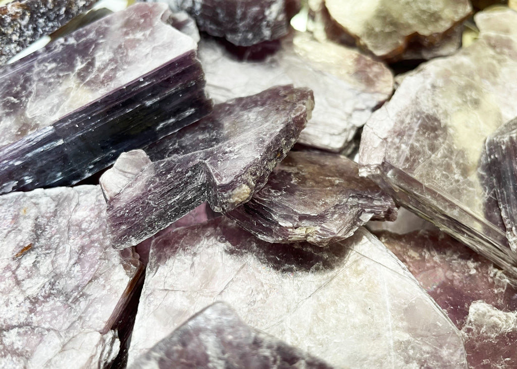 Raw/Rough Lepidolite Mica slices and chunks