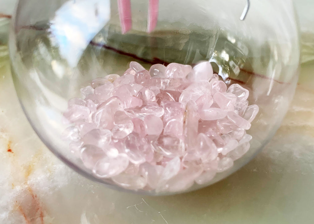 Rose Quartz Crystal Christmas Bauble