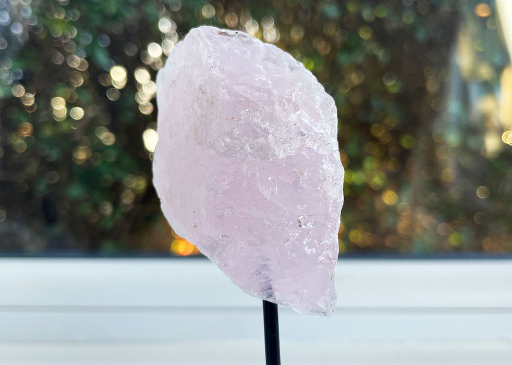 Rose Quartz Cluster On Mini Metal Stand