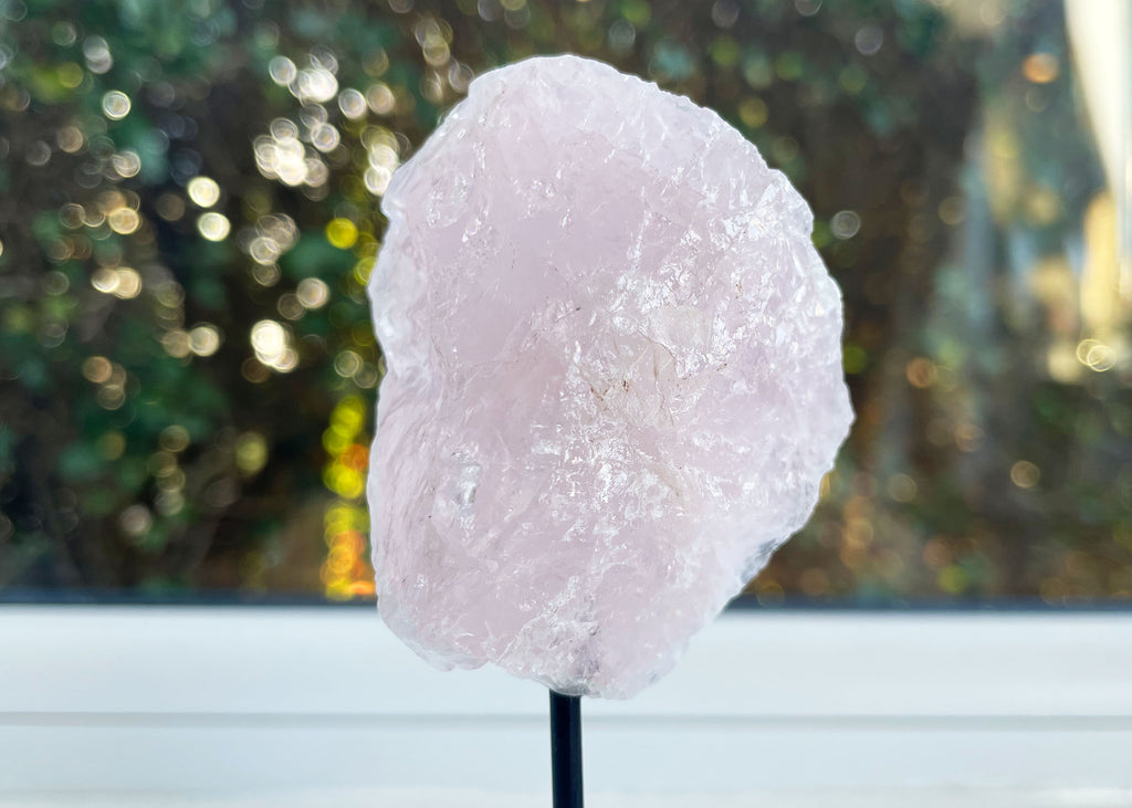 Rose Quartz Cluster On Mini Metal Stand