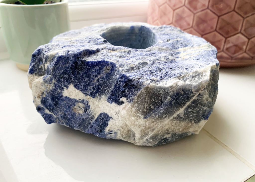 Sodalite Candle Holder