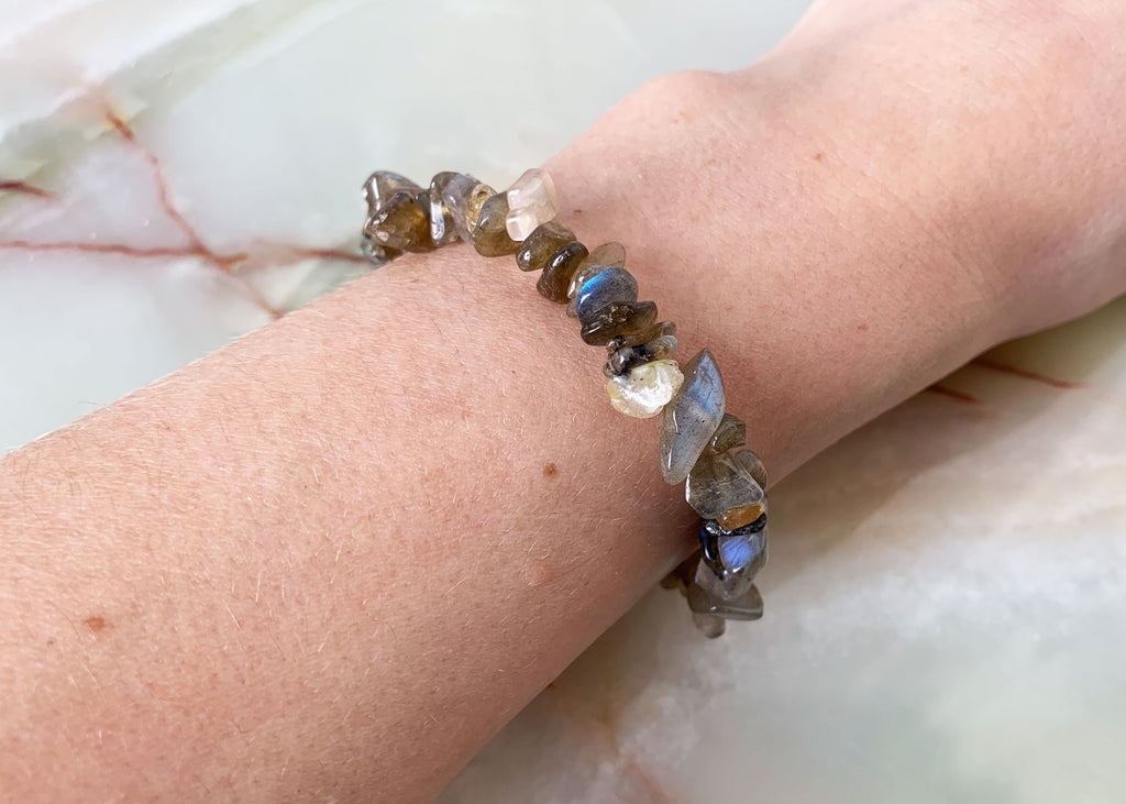 Labradorite Crystal Chip Bracelet